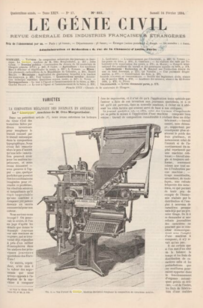 The February 24 1894 issue of Le Génie Civil