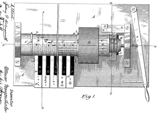 Patent 304,272 for a matrix making machine