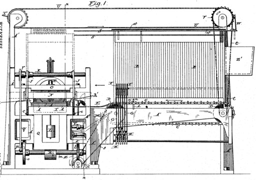 Patent 317,828 regarding a machine for producing printing bars