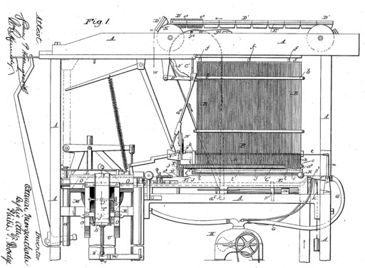 Patent 347,629 regarding a machine for producing type bars
